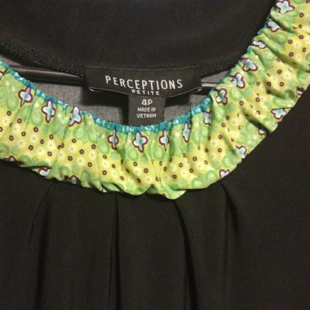 Perceptions Black and Green Paisley Midi Dress​ - Picture 2 of 4